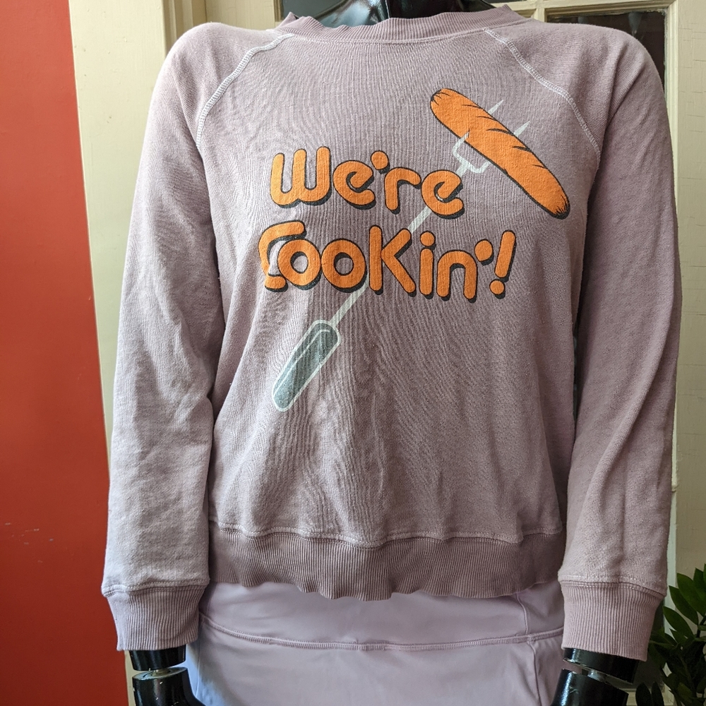 'We're Cookin' weenie on a stick Wildfox sweatshirt